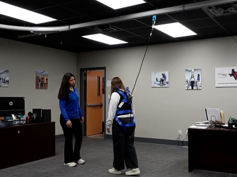 Heel to toe walking in the Solo-Step